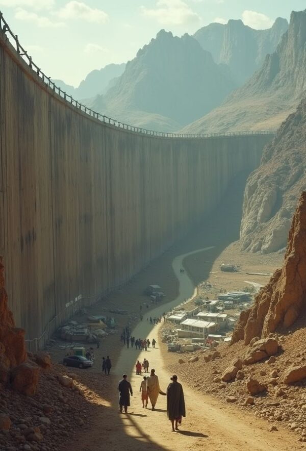 Refugees Beneath the Colossal Wall