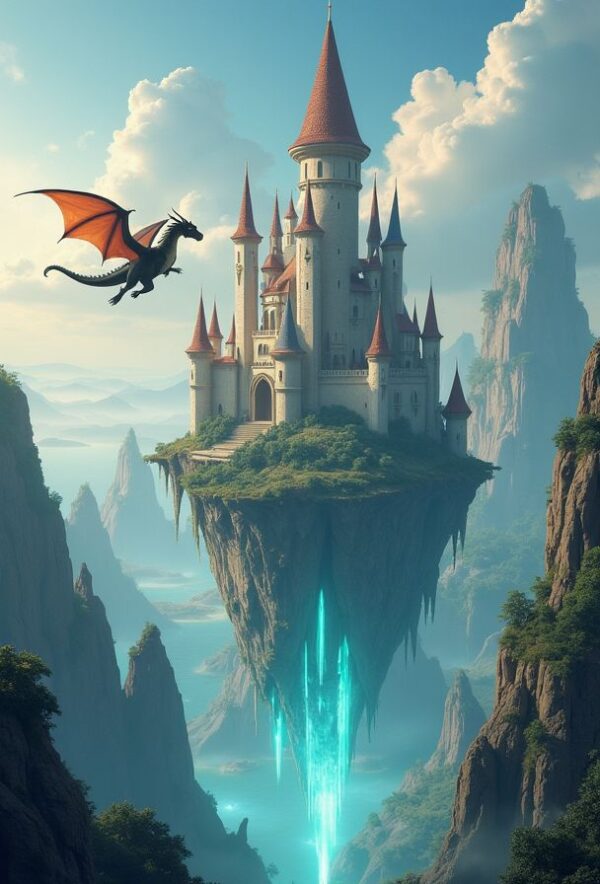 Dragon’s Flight Over Crystal Peaks