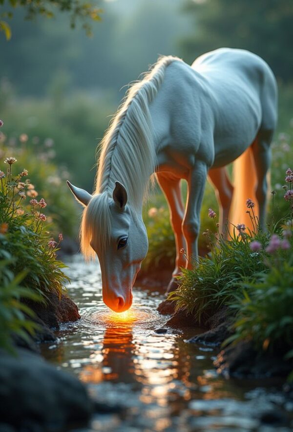 Unicorn at the Mystical Stream