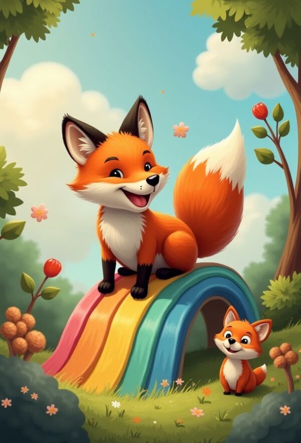 Fox Sliding Down the Rainbow