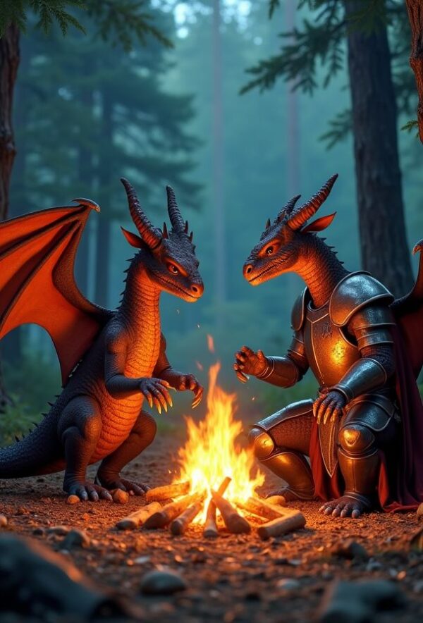 Dragon and Knight’s Campfire Adventure