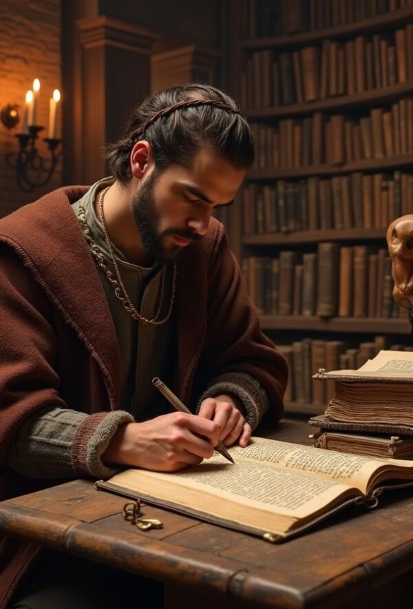 Candles and Scrolls in the Scribe’s Library