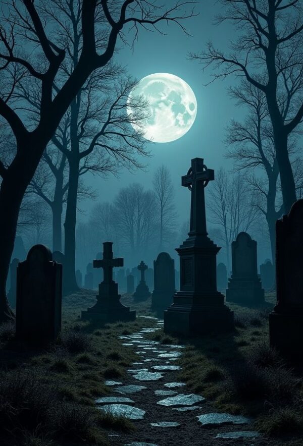 Moonlit Tombstone Whispers