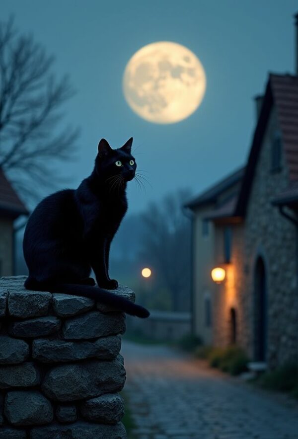 The Cat Beneath the Midnight Moon