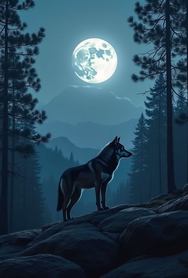 Lone Wolf Under the Silver Moon