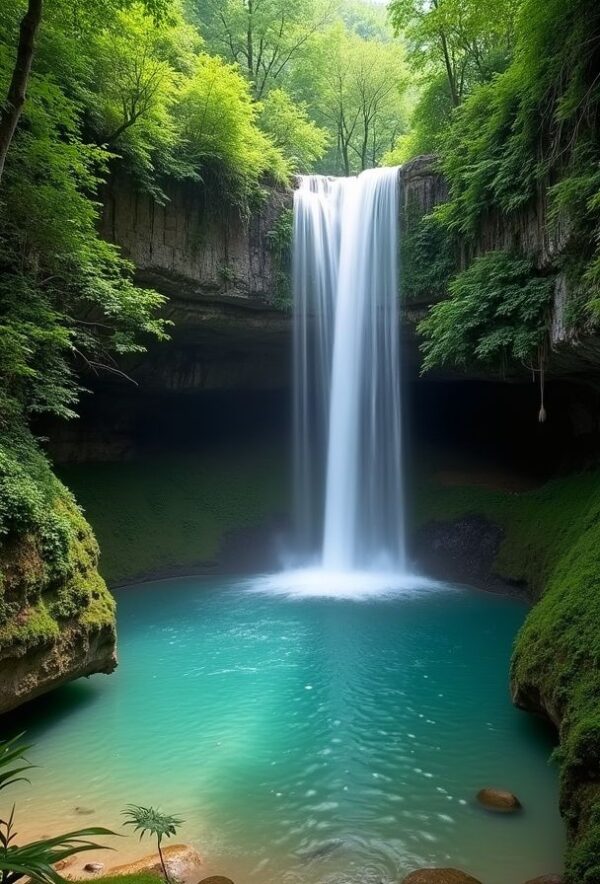 Hidden Falls in the Emerald Forest