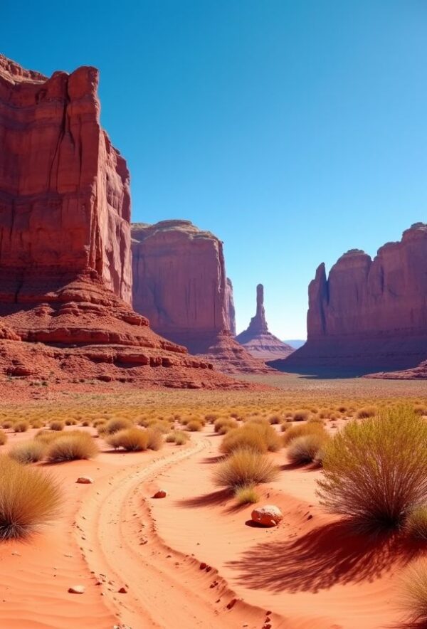 Desert Towers Beneath Azure Skies