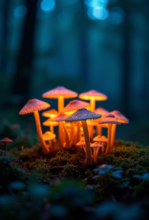 Enchanted Forest of Glowing Fungi