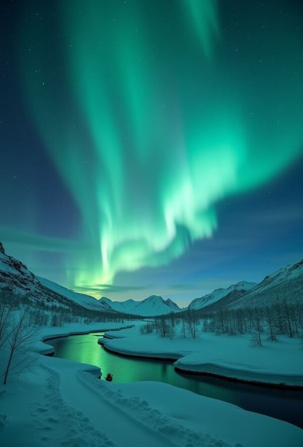 Aurora Over Arctic Snowfields