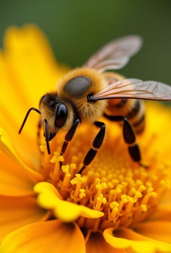 Honeybee’s Dance Among Wildflowers