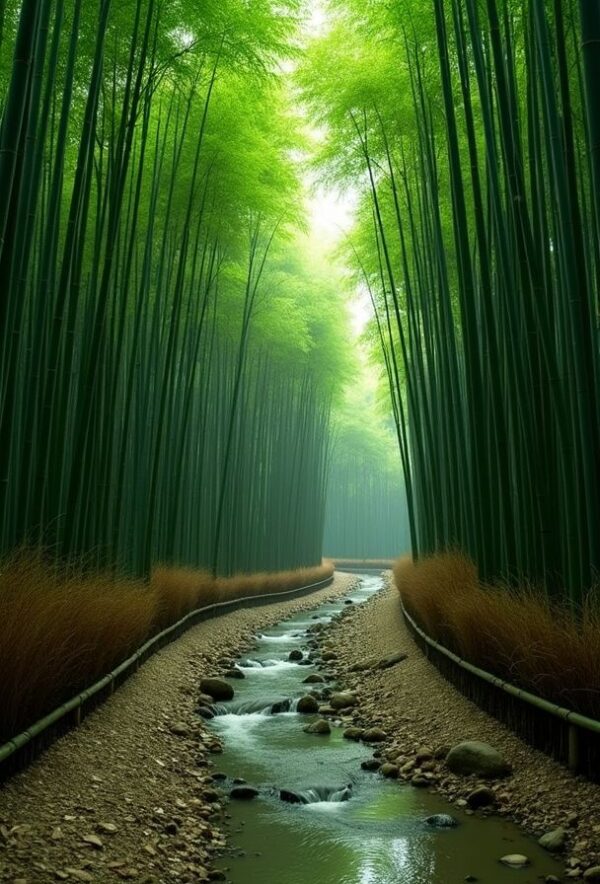 Serene Bamboo and Whispering Stream