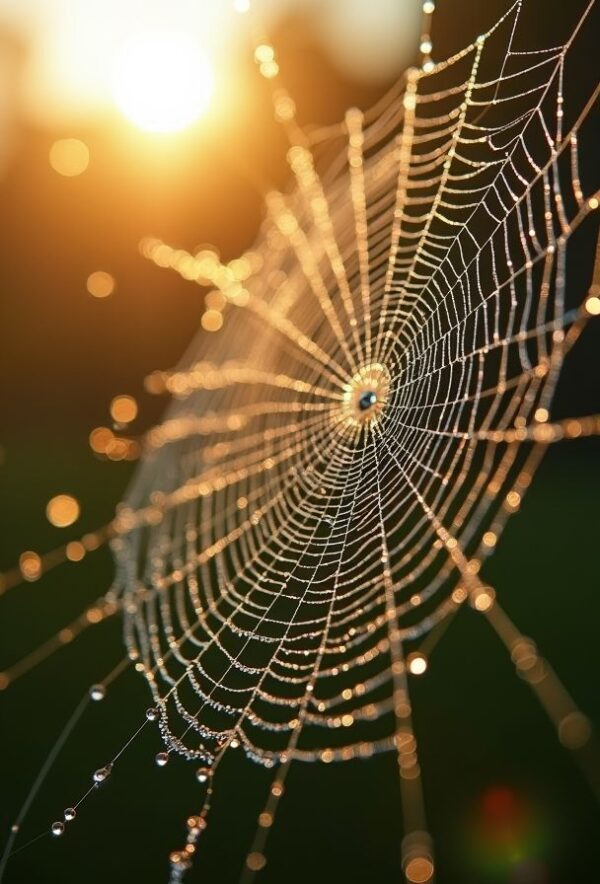 Spiderweb’s Glow in the Morning Light