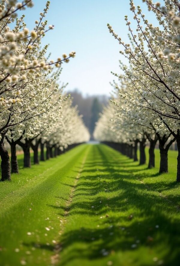 Springtime Orchard of Blossoming Peace