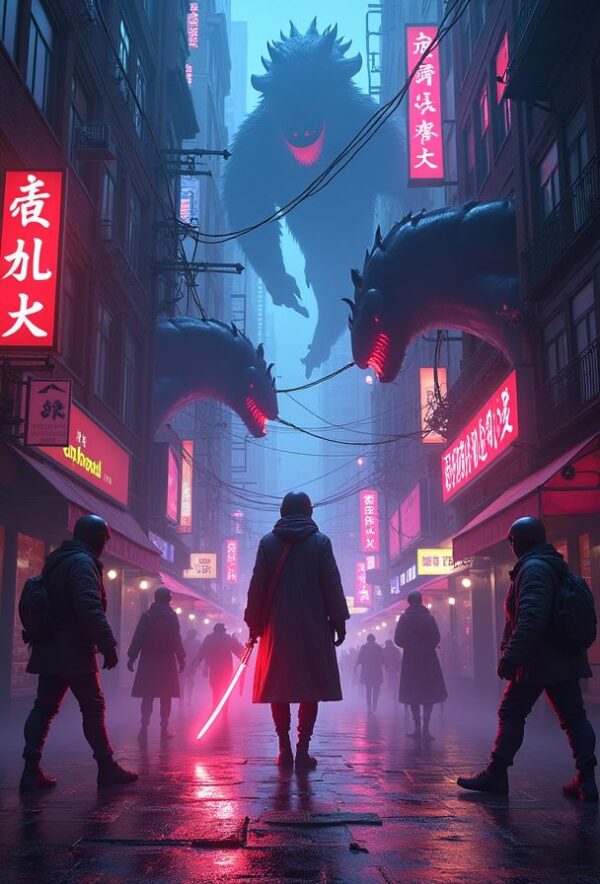 Katana Duel in Neon Shadows