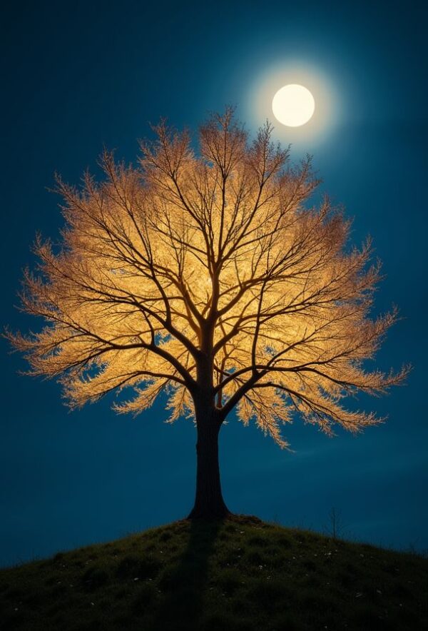 Poetry Leaves of the Moonlit Tree