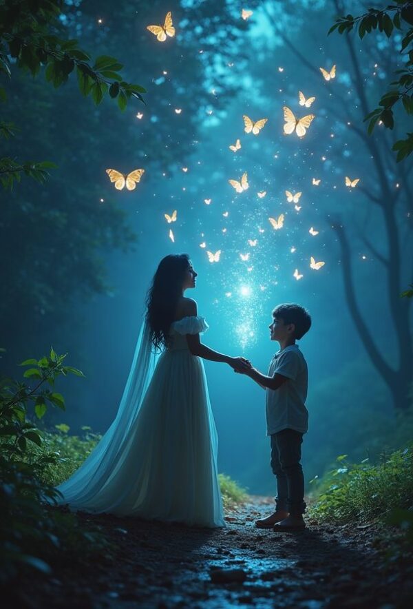 Butterfly Glow Beneath the Moonlit Sky