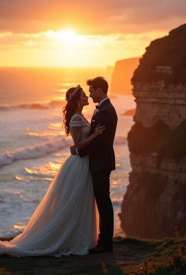 Cliffside Embrace Amid the Crashing Waves