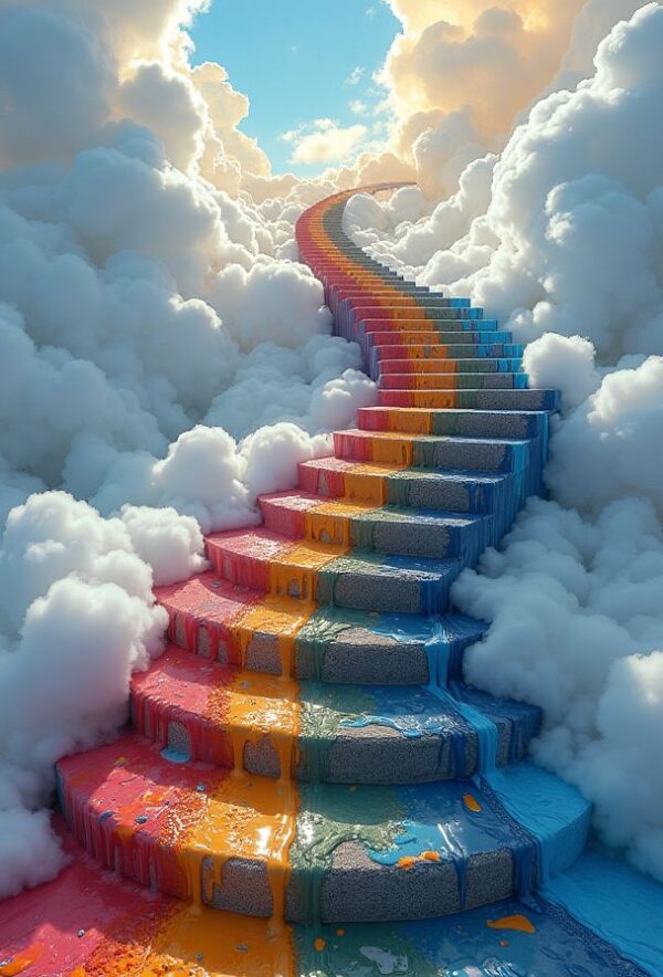 Staircase of Melting Colors to the Sky