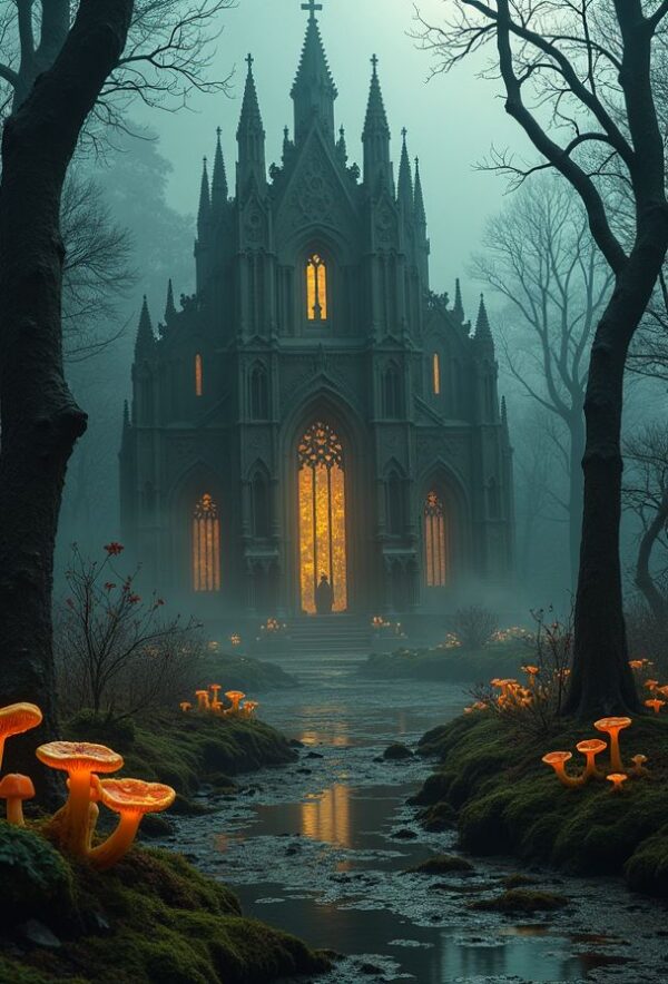 Bone Cathedral in the Glowing Swamp