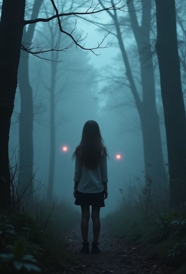 The Foggy Forest with Crimson Eyes