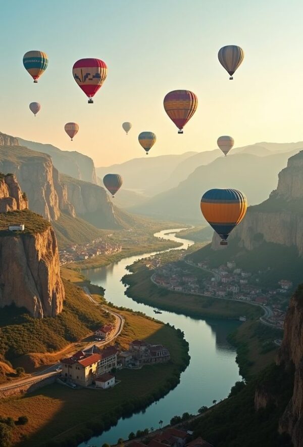 Balloons Over the Serene Valley